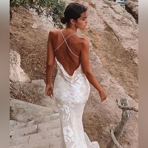 RAT & BOA Elegant Cream Maxi Dress SZ XXS